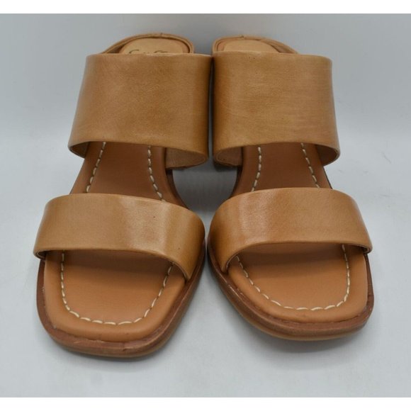 Sofft Women's Tan Leather Heeled Sandals - Picture 2 of 11